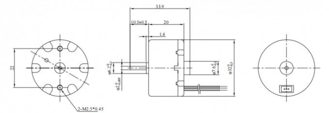 সুনির্দিষ্ট 3VDC ব্রাশবিহীন BLDC মোটর 3600rpm গতি দিয়া 32mm 0